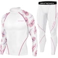 thumbnail image 1 of FINDCI Men Tight Sportswear Gym Workout Running Camo Exclusive Sports Suits Indoor Workout Pants Sets(Splicing White Pink,3X-Large), 1 of 5