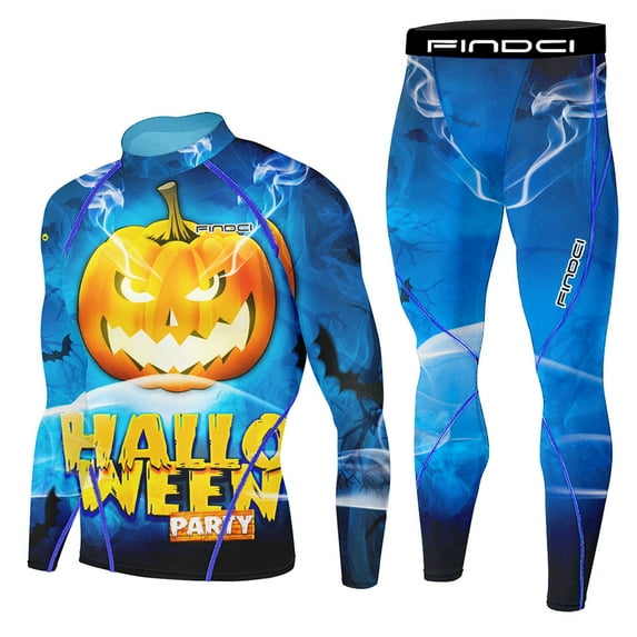 FINDCI Men's Compression Sportswear Suits Gym Tights Training Boxing Rugby Clothing Jogging Sports Set Running Rashguard Tracksuit,Medium,Newdesign12