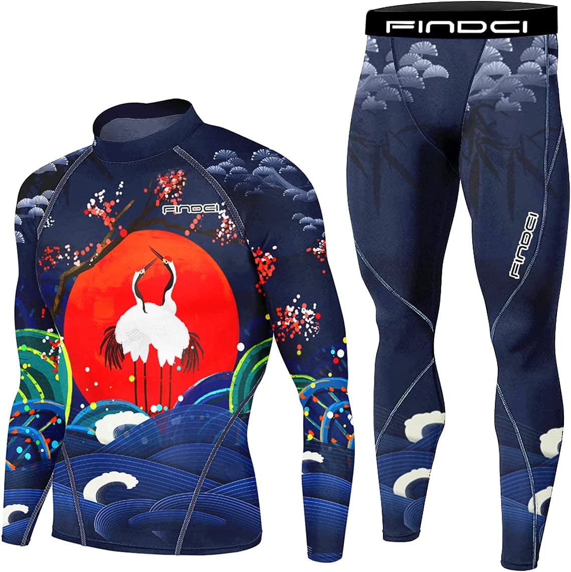 Men's Compression Sportswear Suits Gym Tights Training Boxing Rugby ...