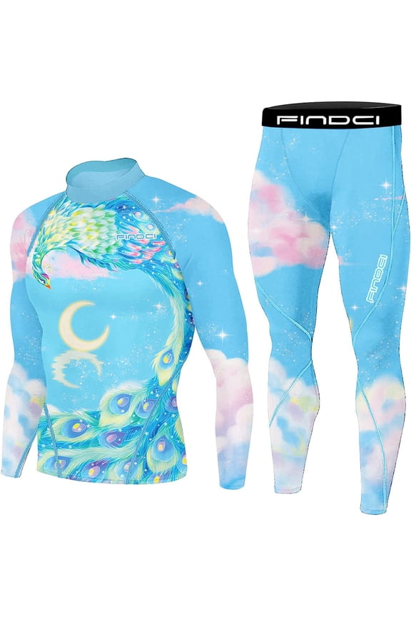 Men's Compression Sportswear Suits Gym Tights Training Boxing Rugby Clothing Jogging Sports Set Running Rashguard Tracksuit（Newdesign22,Large)