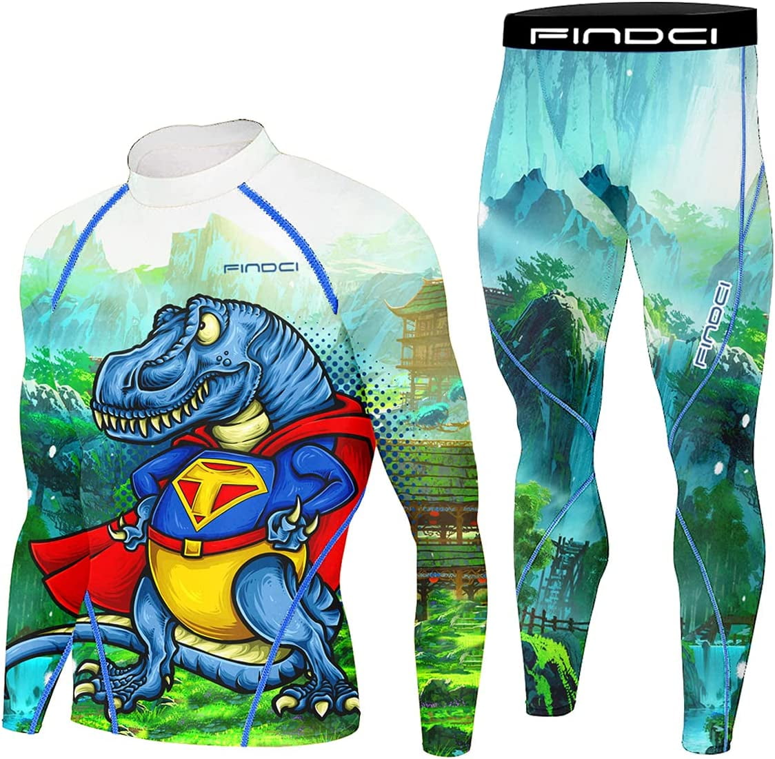 FINDCI Men's Compression Sportswear Suits Gym Tights Training Boxing ...