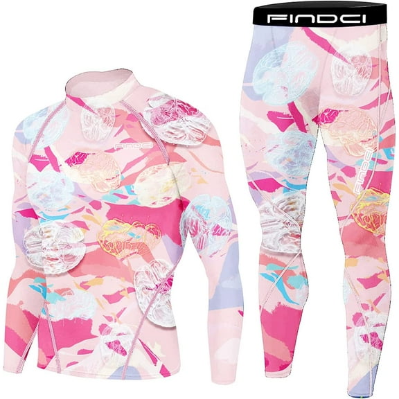 FINDCI Men's Compression Sportswear Suits Gym Tights Training Boxing Rugby Clothing Jogging Sports Set Running Rashguard Tracksuit（Newdesign36,Large)