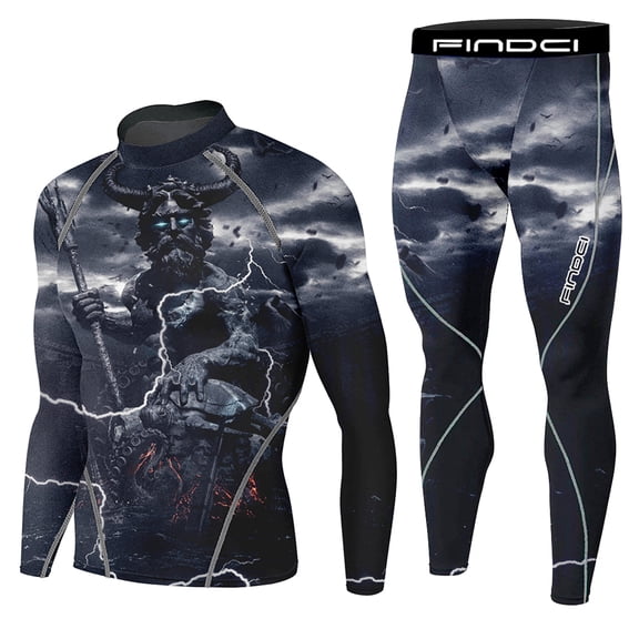 FINDCI Men's Compression Sportswear Suits Gym Tights Training Boxing Rugby Clothing Jogging Sports Set Running Rashguard Tracksuit,XX-Large,Newdesign10