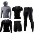 thumbnail image 1 of FINDCI Men's Gym Running Fitness Kit Compression Shirts for Men Pants Shirt Top Long Sleeve Jacket Set 5 PCS - Workout, 1 of 8