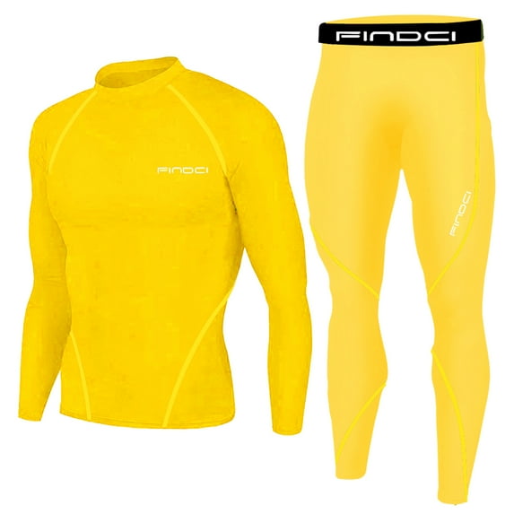 FINDCI Men's Men's Gym Running Fitness Kit Compression Pants Shirt Top Long Sleeve Jacket Set 2 PCS - Workout Outfit Set Jogging Sports Set Running Rashguard Tracksuit,3X-Large,Newdesign20