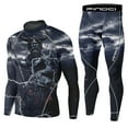 thumbnail image 1 of FINDCI Men's Men's Gym Running Fitness Kit Compression Pants Shirt Top Long Sleeve Jacket Set 2 PCS - Workout Outfit Set Jogging Sports Set Running Rashguard Tracksuit,Medium,Newdesign10, 1 of 6