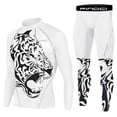 thumbnail image 1 of FINDCI Men's Men's Gym Running Fitness Kit Compression Pants Shirt Top Long Sleeve Jacket Set 2 PCS - Workout Outfit Set Jogging Sports Set Running Rashguard Tracksuit,Large,Newdesign41, 1 of 6