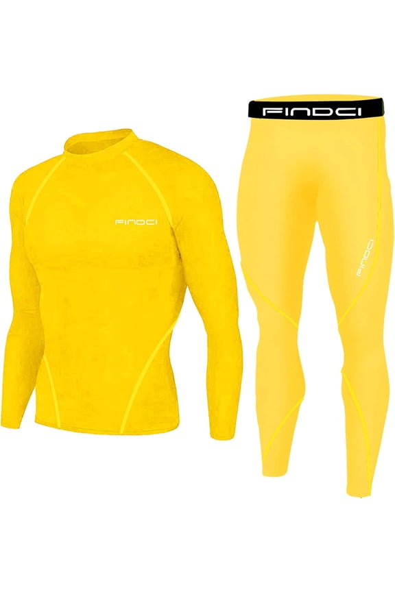 Men's Sports Running Set Compression Shirt + Pants Skin-Tight Long Sleeves Quick Dry Fitness Tracksuit Gym Yoga Suits