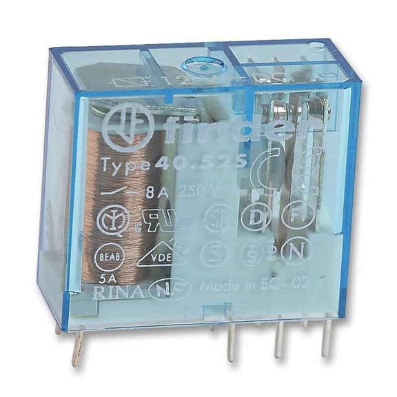 FINDER - Relay, PCB 5A DPCO 12V dc
