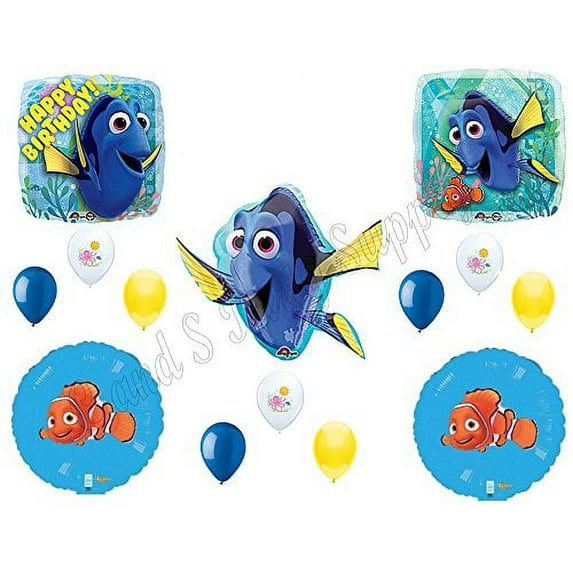 FINDING DORY & NEMO Happy Birthday Balloons Decoration Supplies Party Disney Fish