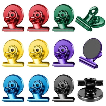 FINDMAG 12 Pack Strong Magnetic Clips Heavy Duty, Whiteboard Magnets Clips, Strong Fridge Magnetic Clips, Refrigerator Magnets Scratch Free Magnet Clips for Photo Displays, Office, School, Kitchen