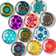 FINDMAG 12 Pcs Glass Fridge Magnets, Cute Fridge Magnet Sticker, Strong Refrigerator Magnets Heavy Duty, Small Magnets for Whiteboard, Classroom, Kitchen, Office, Home and Cabinet