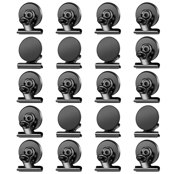 FINDMAG 20 Pack Magnetic Clips Heavy Duty Refrigerator Magnet Clips, Fridge Magnets Whiteboard Magnets, Clips Magnets Scratch Free Metal Magnet Clips for Whiteboard, Fridge, Kitchen, Office