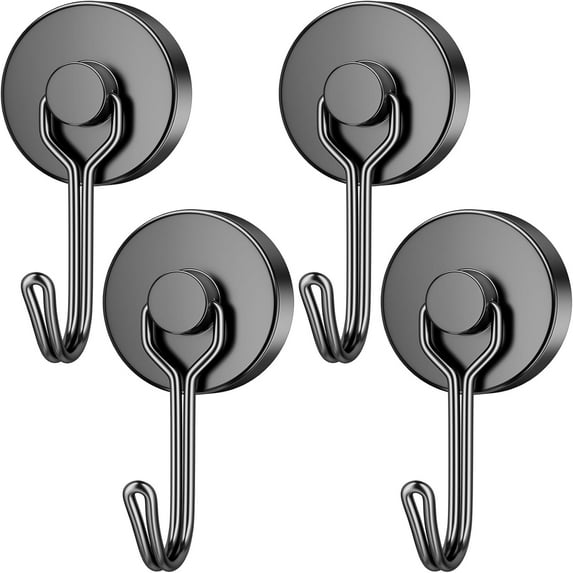 FINDMAG 4 Pack 60 lb+ Swivel Swing Magnetic Hooks Heavy Duty, Magnet with Hooks Strong Magnetic Hooks Neodymium Magnet Hooks for Indoor/Outdoor Hanging