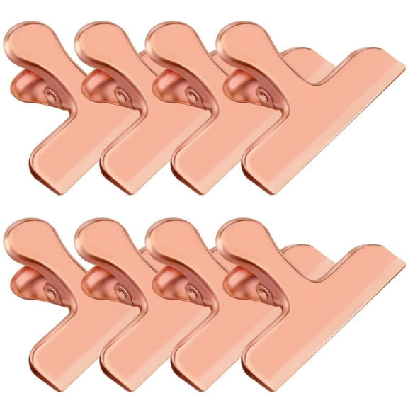 8 Pack Chip Clips Food Bag Clips Heavy Duty Food Bag Clamp, 3 Inch Wide Stainless Steel Chip Clips Metal Hinge Clip File Clamps