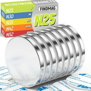 FINDMAG 8 Pack Disc Magnets, Magnets with Double-Sided Adhesive, Magnets for Crafts, Classroom, Fridge, Office (1.26'' D x 1/8'' H)