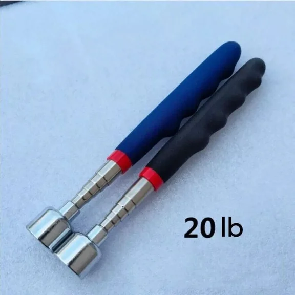 FINE MAKER 2-Piece Retractable Magnetic Pickup Tool 20 lb Magnetic Strip Extends to 30 Inches