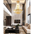 thumbnail image 1 of FINE MAKER 23 Inch Modern Gold Crystal Chandelier, Ceiling Crystal   Chandelier, Lobby, Living Room, Staircase, Dining Room,   Bedroom Chandelier, 1 of 6