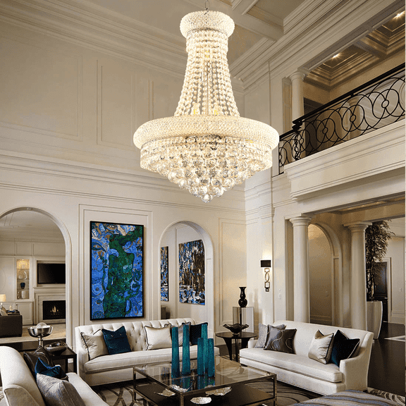 FINE MAKER 23inch Empire crystal chandelier, modern chandelier, hall crystal chandelier