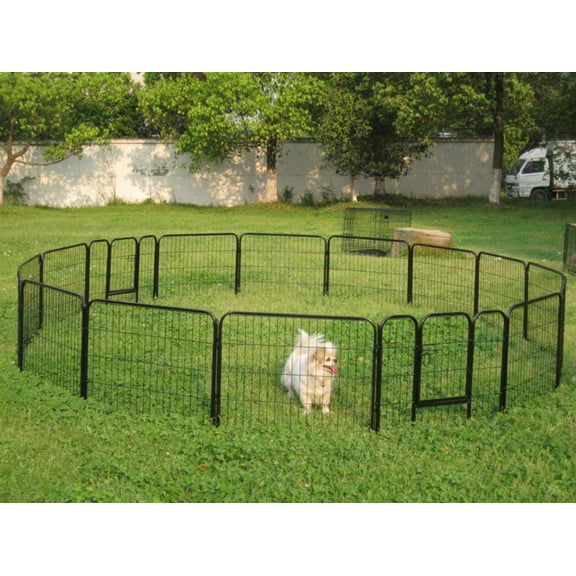 FINE MAKER 31" Heavy Duty Metal Pet Fence, 8 Panel Folding Indoor/Outdoor Large Dog Fence