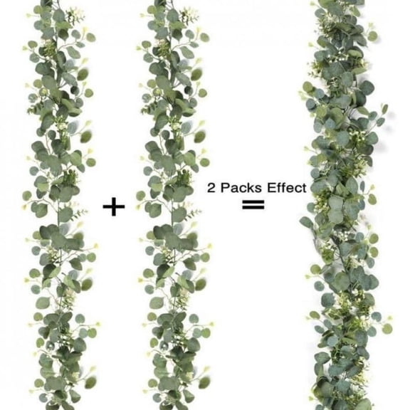 FINE MAKER Artificial willow vine 6-pack, versatile green leaf garland, suitable for weddings, engagements, home and event decorations, four seasons, classic style, wedding themes