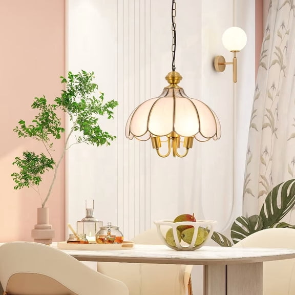 FINE MAKER Bohemian style chandelier, semi-recessed chandelier, antique country style chandelier for bedroom, nursery, corridor, hallway, dining Room