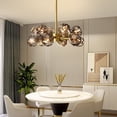 thumbnail image 1 of FINE MAKER FINE MAKER Crystal Pendant Light Gold Metal Finish Chandelier Modern 12 Light Sputnik Hanging Ceiling Light Fixture for Living Room Dining Room 24" 110V, 1 of 9