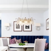 FINE MAKER Modern 3 Tiers Gold Crystal Chandelier, 8 Light Round Hanging Ceiling Light Fixtures, Modern Chandelier Lighting for Bedroom, Living Room, Dining Room, Gold