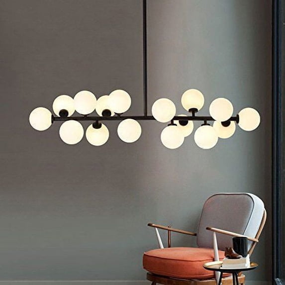 FINE MAKER Modern Chandelier 16 Round Glasses LED Ceiling Light Pendant With G4 LED Bulbs