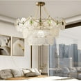 thumbnail image 1 of FINE MAKER Modern Crystal Chandeliers, 23.6 Inch Gold Luxury Pendant Light, 3-Tier Crystal French Hanging Ceiling Lamp Fixture for Entryway Bedroom, 1 of 7