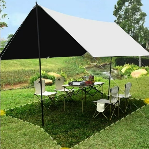 FINE MAKER Modern and convenient outdoor camping sunshade vinyl canopy, unfolded size: 118 inches * 118 inches (excluding canopy poles)