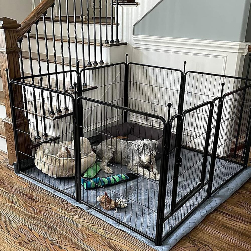 FINE MAKER Modern new cat and dog fence, 27*39in*8pcs round ball square tube pet fence