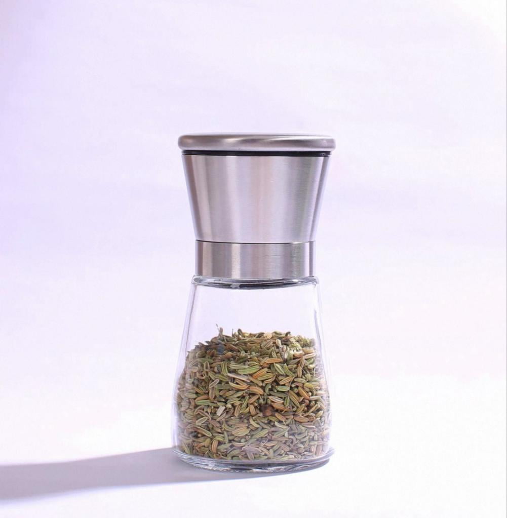 FINE MAKER Modern stainless steel pepper grinder 2-pack, pepper and salt grinder