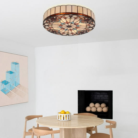 FINE MAKER Retro European 20-inch Baroque ceiling lamp, 4-head bedroom ceiling lamp, dining room and living room lighting fixture