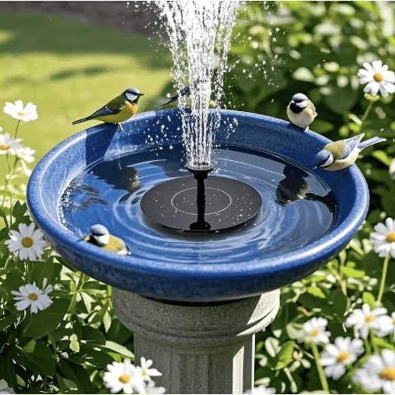 FINE MAKER Solar-powered automatic fountain with 6 nozzles, suitable for gardens, ponds, and fish tanks.