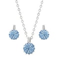 thumbnail image 1 of FINE SILVER PLATED LIGHT BLUE CRYSTAL PD/EAR SET, 18" + 2" CHAIN, 1 of 6