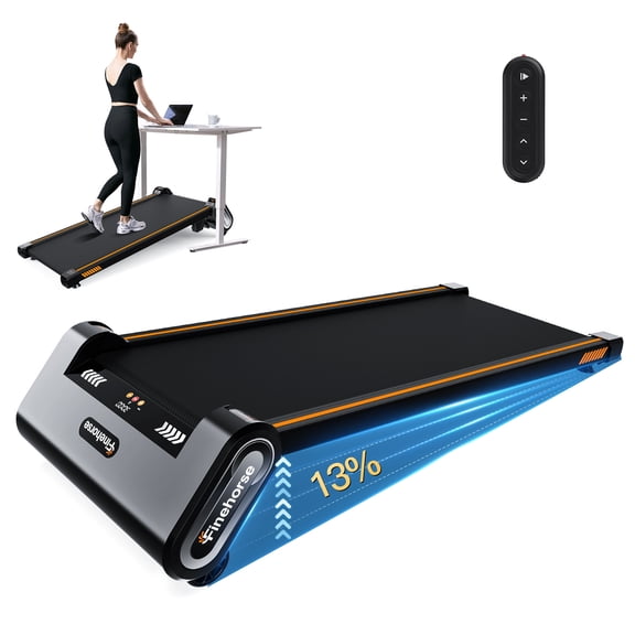 FINEHORSE Under Desk Walking Pad with Auto Incline, 6-in-1 Portable Treadmill, 2.5HP Quiet Motor, 04 MPH Speed, LED Display & Remote Control