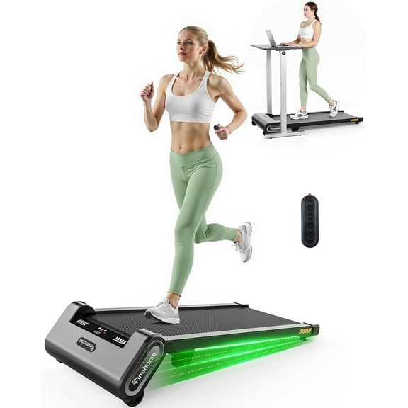 EILLEO SPACEWALK Walking Pad with Incline, 6 IN 1 Under Desk Treadmill,2.5HP Portable 6-Level Incline Treadmill for  Holiday giftwith 330LBS Capacity, LED Display, Remote Control