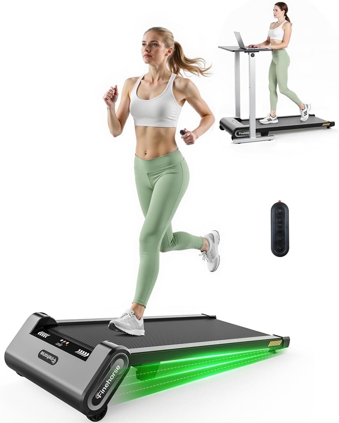 EILLEO SPACEWALK Walking Pad with Incline, 6 IN 1 Under Desk Treadmill,2.5HP Portable 6-Level Incline Treadmill for  Holiday giftwith 330LBS Capacity, LED Display, Remote Control