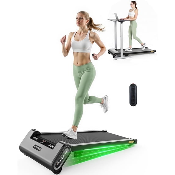 EILLEO SPACEWALK Walking Pad with Incline, 6 IN 1 Under Desk Treadmill,2.5HP Portable 6-Level Incline Treadmill for Holiday giftwith 330LBS Capacity, LED Display, Remote Control