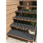 FINEHOUS Outdoor Stair Treads Non-Slip 42”x10” (6-Pack) – Waterhog Carpet Treads with Rubber Backing Floral
