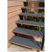 FINEHOUS Outdoor Stair Treads Non-Slip 42”x10” (6-Pack) – Waterhog Carpet Treads with Rubber Backing Moroccan