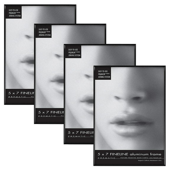 FINELINE Black Aluminum 5x7 by Framatic 4pack - 5x7