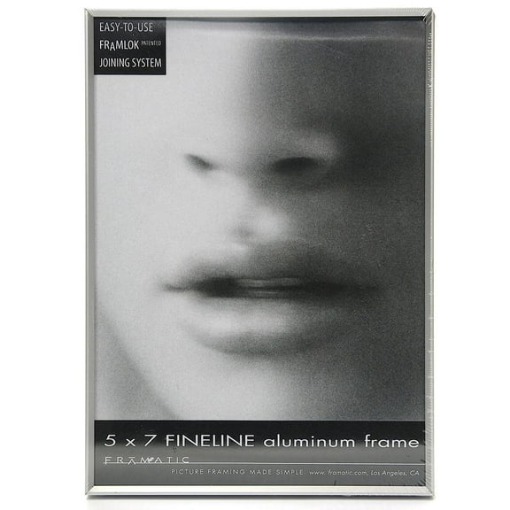 Framatic Fineline, Aluminum Frame with a Thin Face for a 5x7" Photograph - Silver