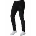 thumbnail image 1 of FINELOOK Men Slim Biker Zipper Denim Jeans Skinny Distressed Rip Troursers, 1 of 6