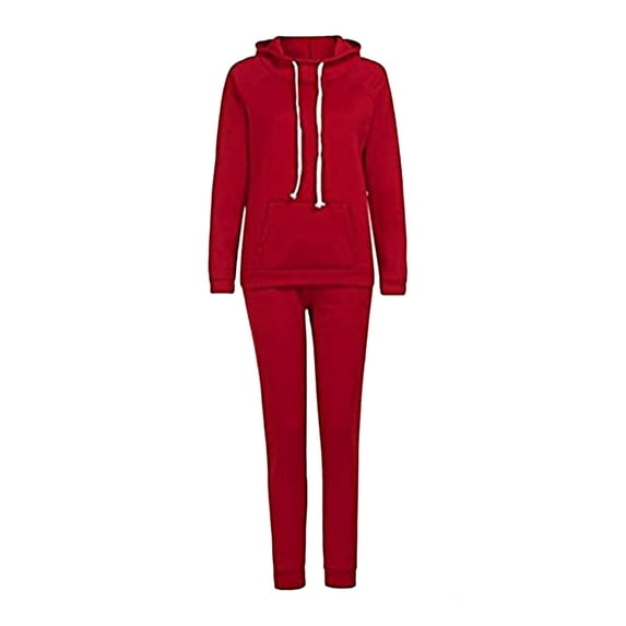 FINELOOK Women Hoodies Sports Cotton Tops Pants Sweatshirt Jogging Suit