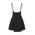 thumbnail image 1 of FINELOOK Women Mini Suspender High Waisted Pleated Adjustable Strap Dress, 1 of 5