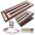 thumbnail image 1 of FINENI Foldable Cribbage Board Game Set (4 Track), Premium Wooden Foldable Board with Magnetic Lock, 12 Metal Pegs, Playing Cards with Travel Portable – Continuous 4 Track Board, 1 of 9