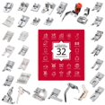 thumbnail image 1 of FINESUN Sewing Machine Feet 32Pcs Presser Foot Set Sewing Foot Attachments Sewing Machine Spare Parts Sewing Machine Accessories Sewing Machine Foot for Brother and Most Sewing Machines Use C67 C67, 1 of 2