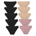 thumbnail image 1 of FINETOO 10 Pack Seamless Underwears For Women No Show Bikini Panties Invisibles Briefs Soft Stretch Hipster Underwear XS-XL, 1 of 5
